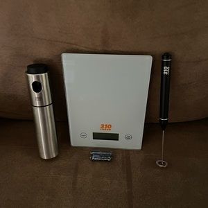 310 food scale, oil sprayer, frother
